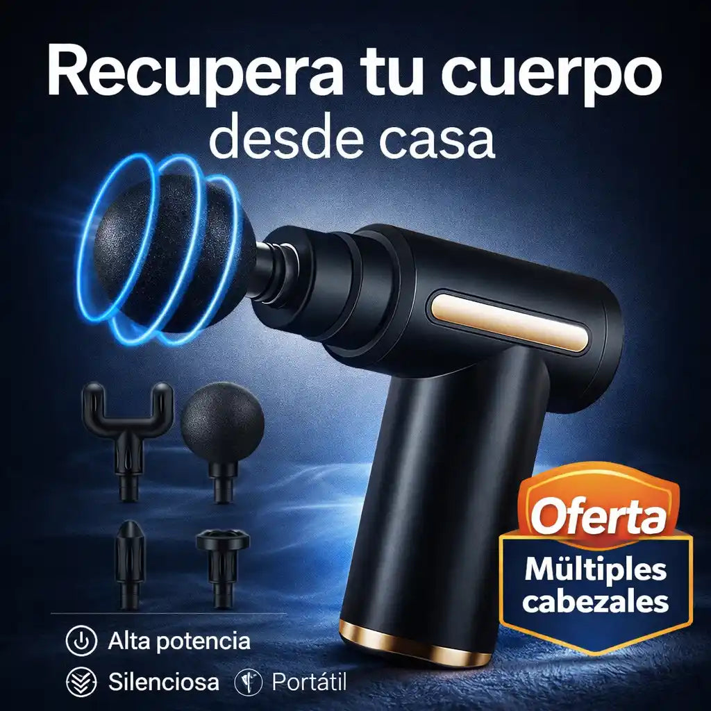 PowerRelief® – Pistola Masajeadora Muscular | Te ayuda a recuperar tu cuerpo sin salir de casa