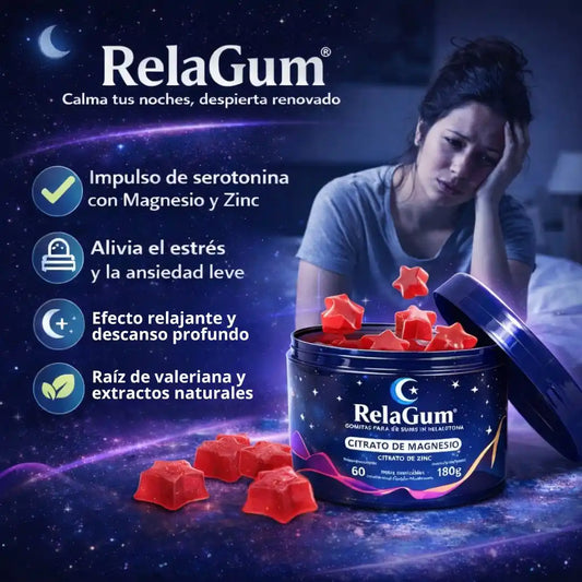 RelaGum® Sleep | Gomitas para ayudarte a dormir mejor, sin melatonina y sin despertar pesado