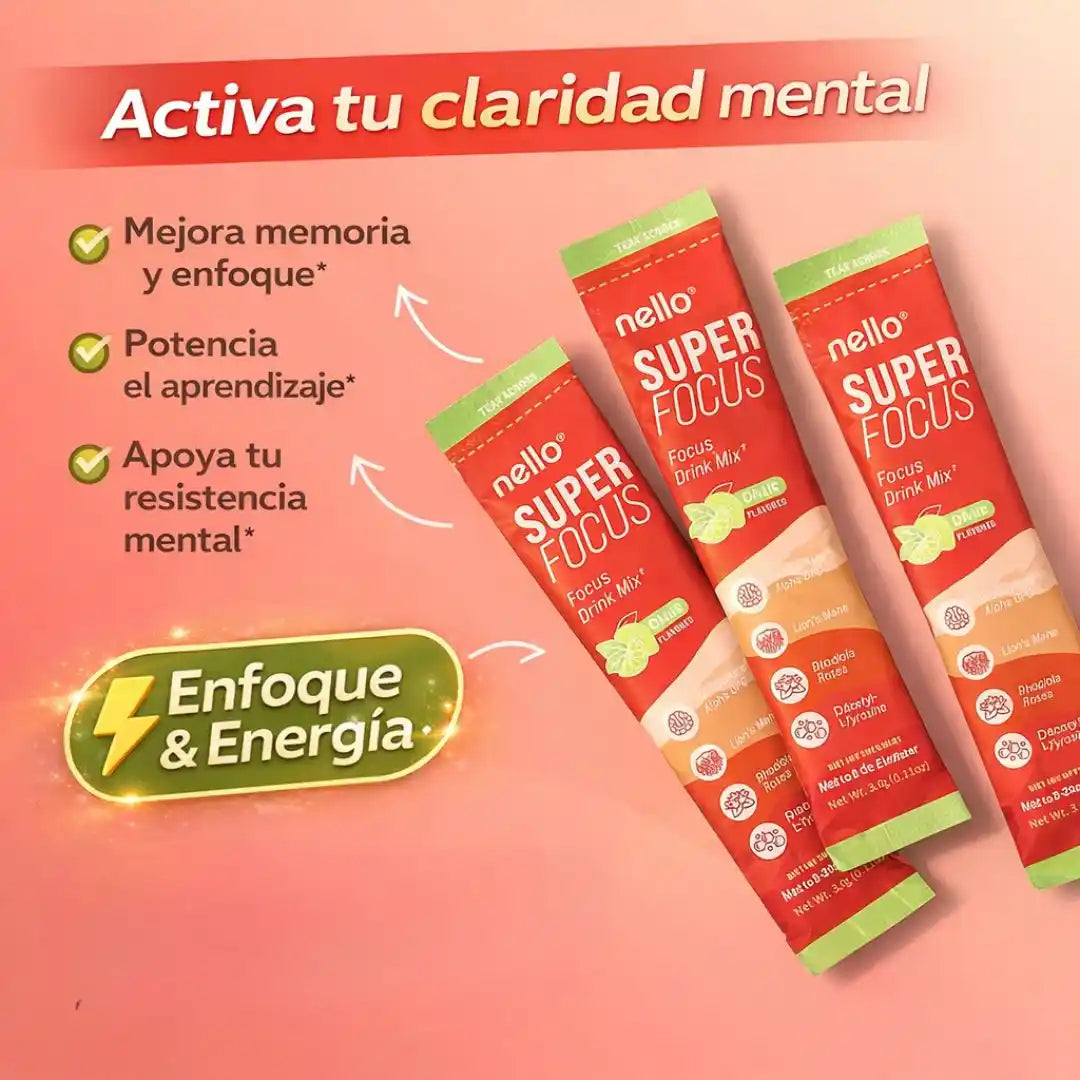 Nello® SuperFocus — Bebida Nootrópica de Enfoque y Energía Mental