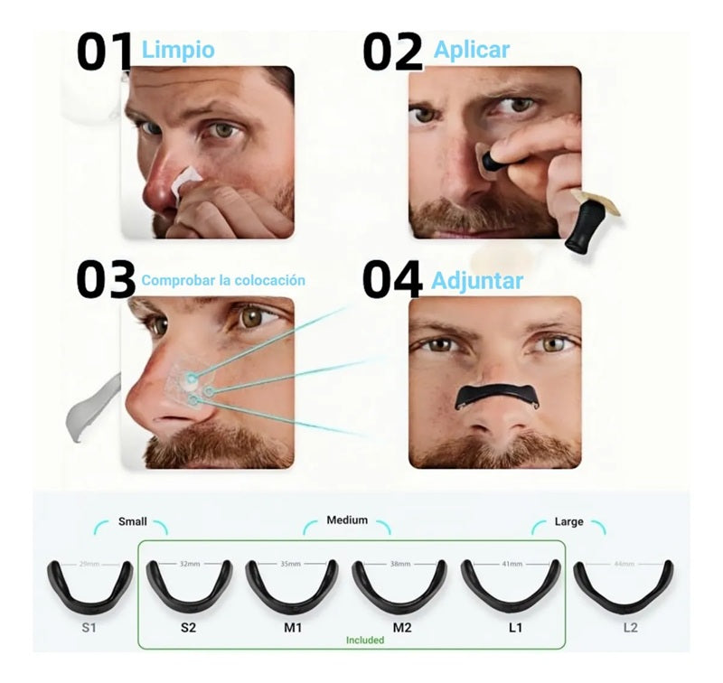 Banda Nasal Magnética Reutilizable® para una Respiración Más Libre
