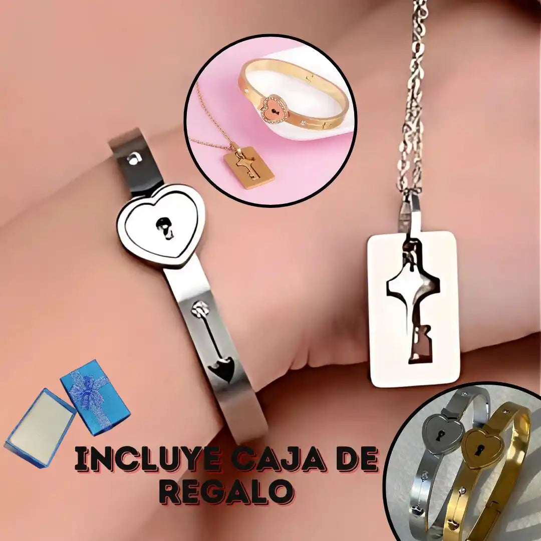 LockBond™ | Pulsera + Collar Amor Candado - Un lujo para tu pareja