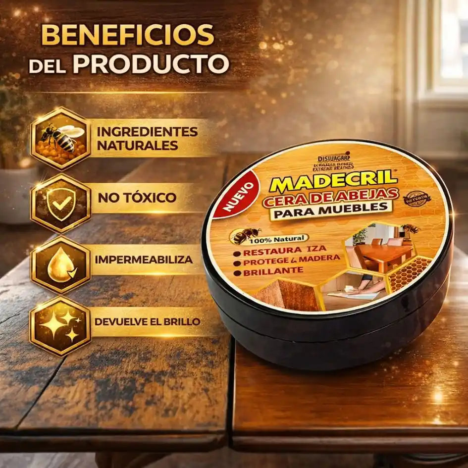 BeeShine™ Wood Restore – Cera Restauradora y Brilladora de Madera