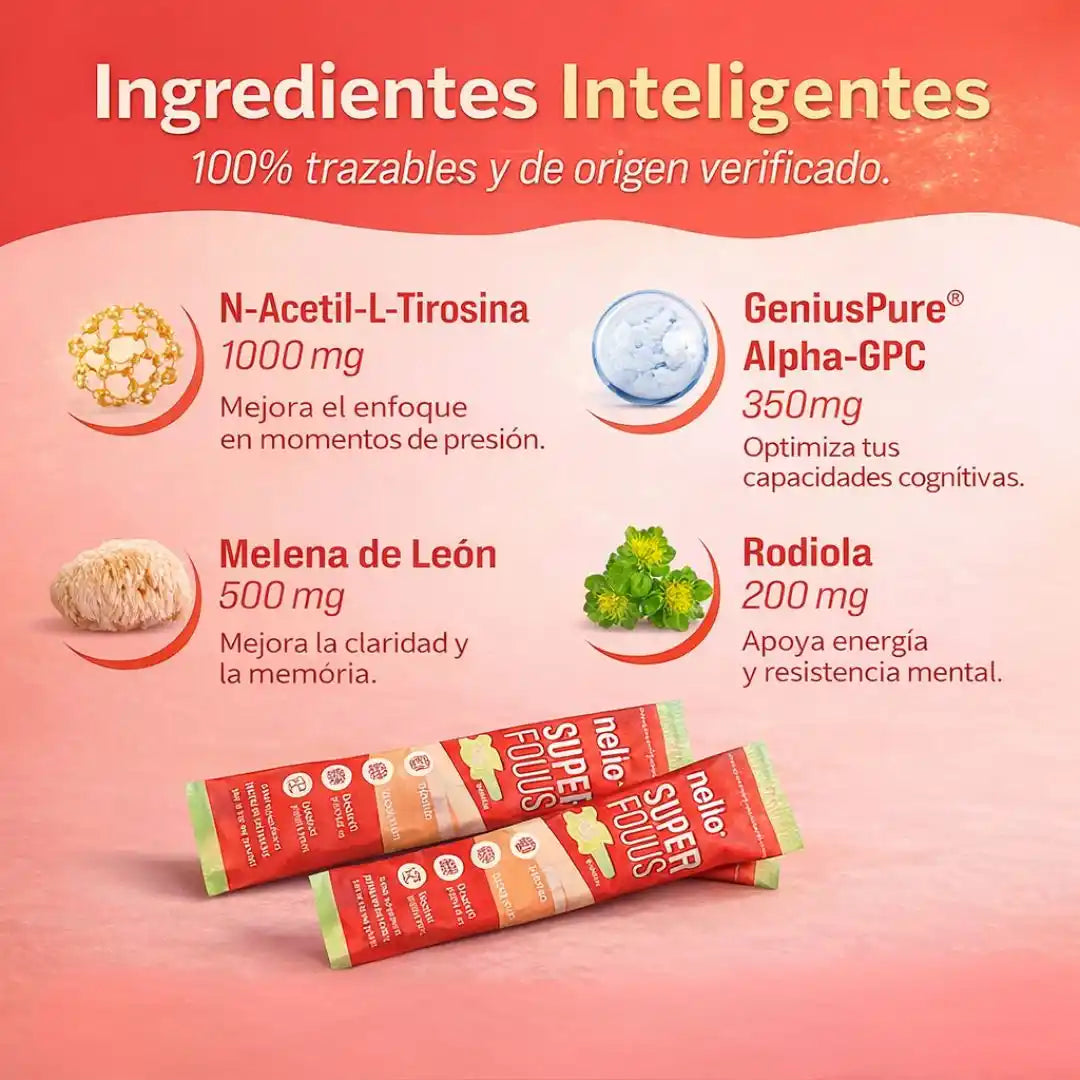 Nello® SuperFocus — Bebida Nootrópica de Enfoque y Energía Mental