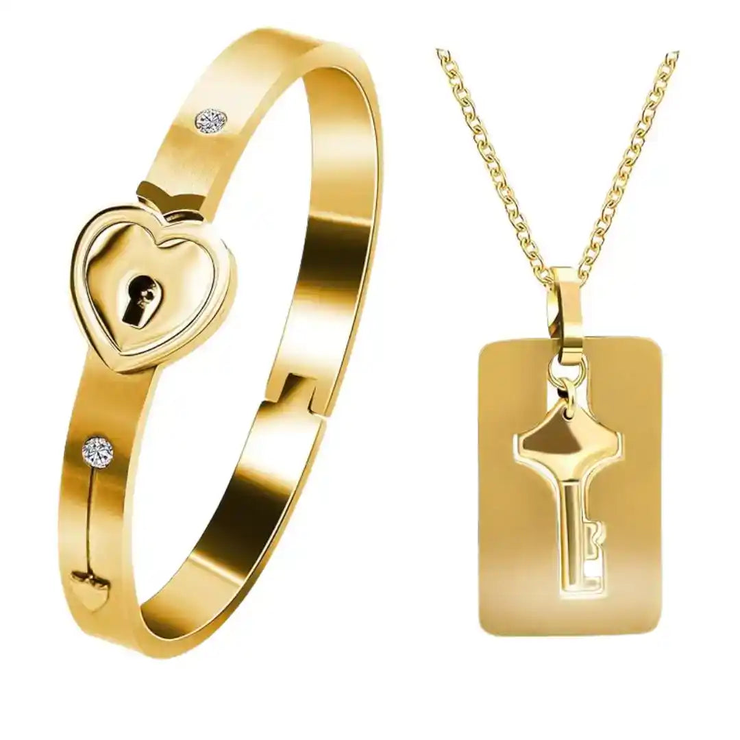 LockBond™ | Pulsera + Collar Amor Candado - Un lujo para tu pareja