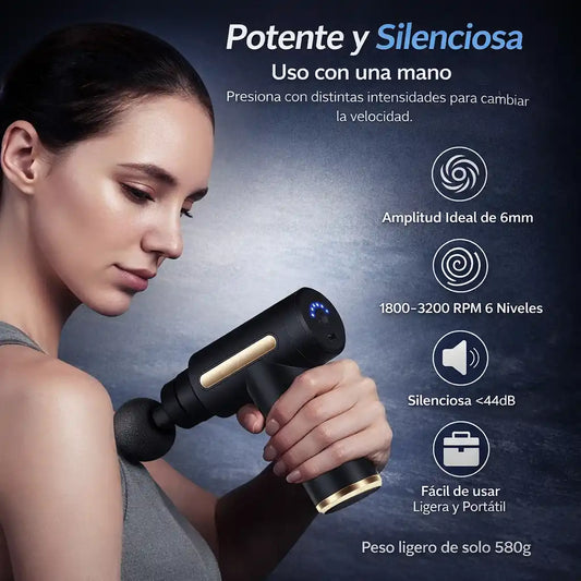 PowerRelief® – Pistola Masajeadora Muscular | Te ayuda a recuperar tu cuerpo sin salir de casa
