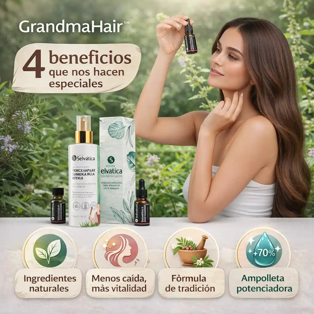 GrandmaHair™ – Tónico + Ampolla, Dúo Anticaída el secreto de la Abuela