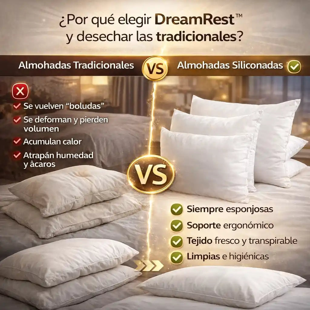 DreamRest™ – Set X 4 de Almohadas Siliconadas Premium | Descanso tipo hotel cinco estrellas