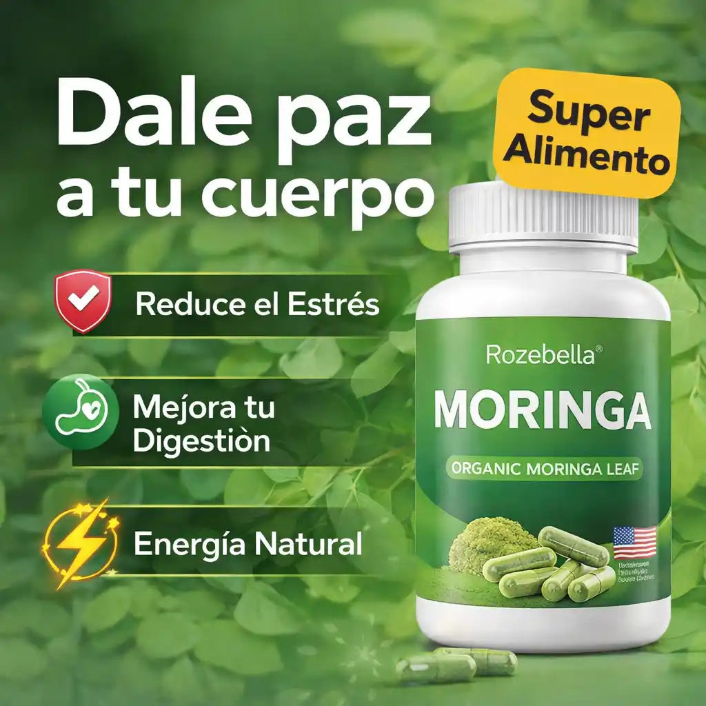 Rozebella® | Moringa Orgánica en Cápsulas – Apoyo diario contra el estrés