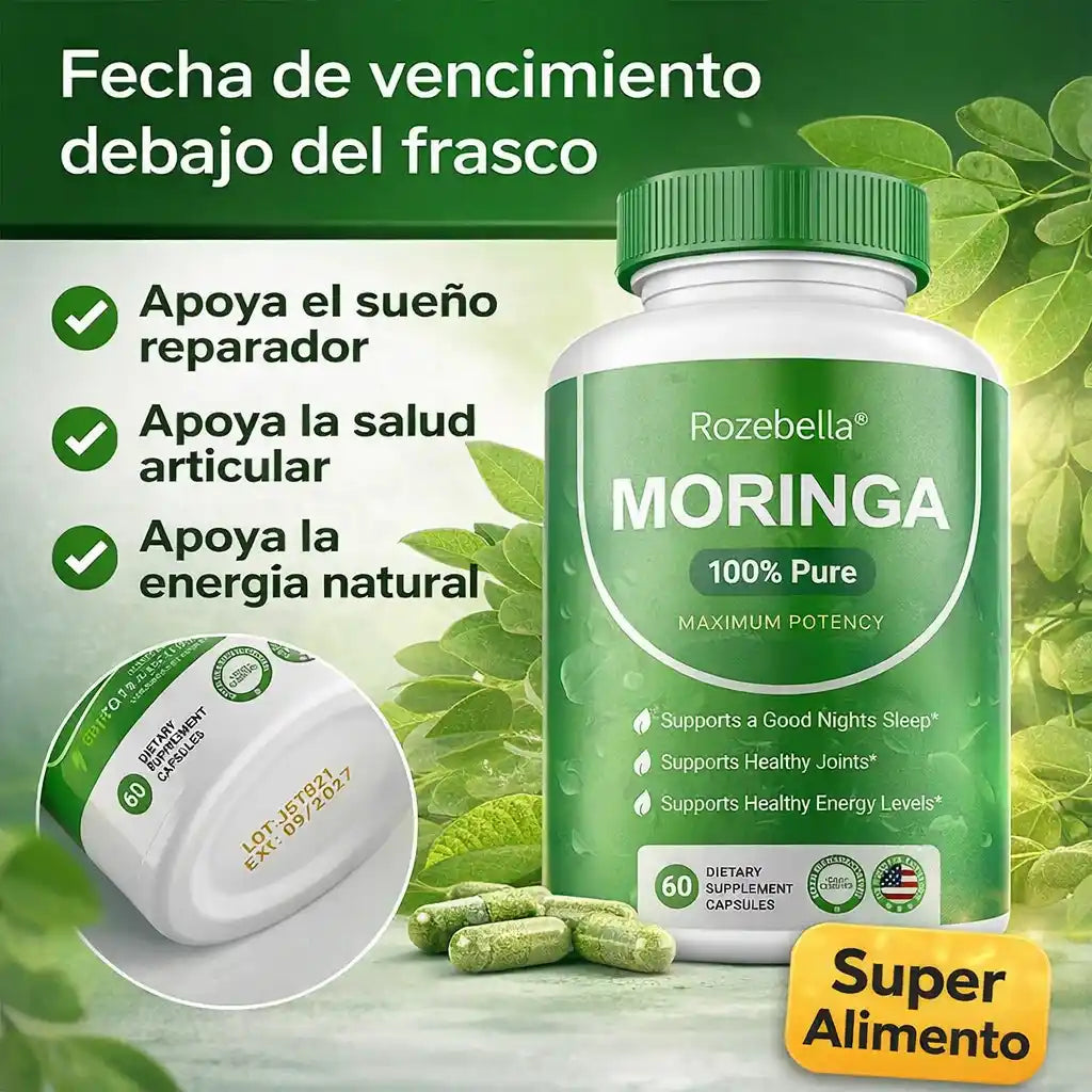 Rozebella® | Moringa Orgánica en Cápsulas – Apoyo diario contra el estrés