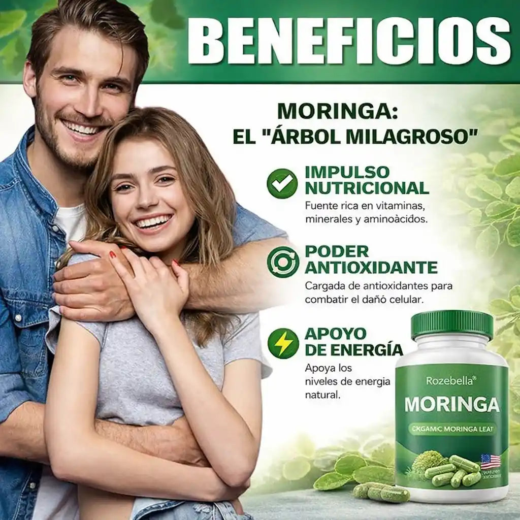Rozebella® | Moringa Orgánica en Cápsulas – Apoyo diario contra el estrés