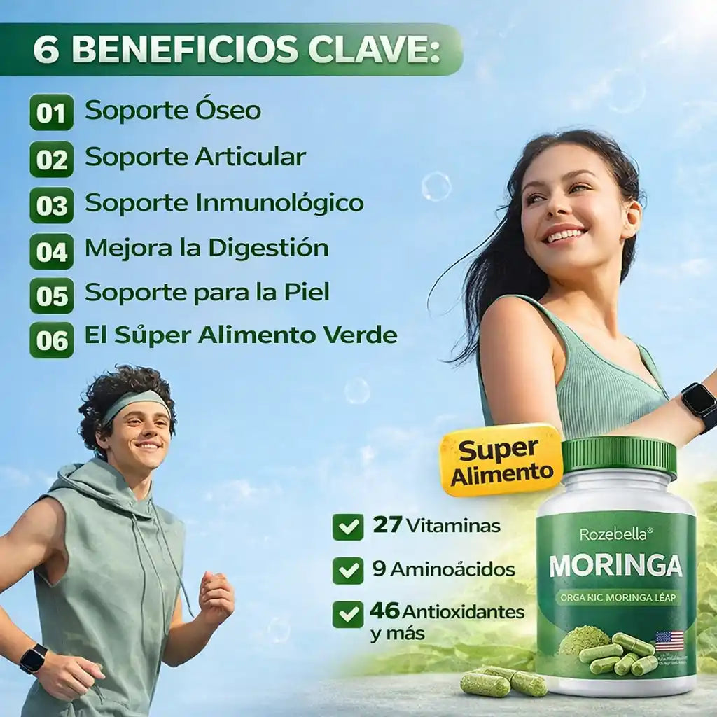 Rozebella® | Moringa Orgánica en Cápsulas – Apoyo diario contra el estrés