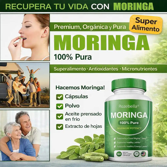 Rozebella® | Moringa Orgánica en Cápsulas – Apoyo diario contra el estrés