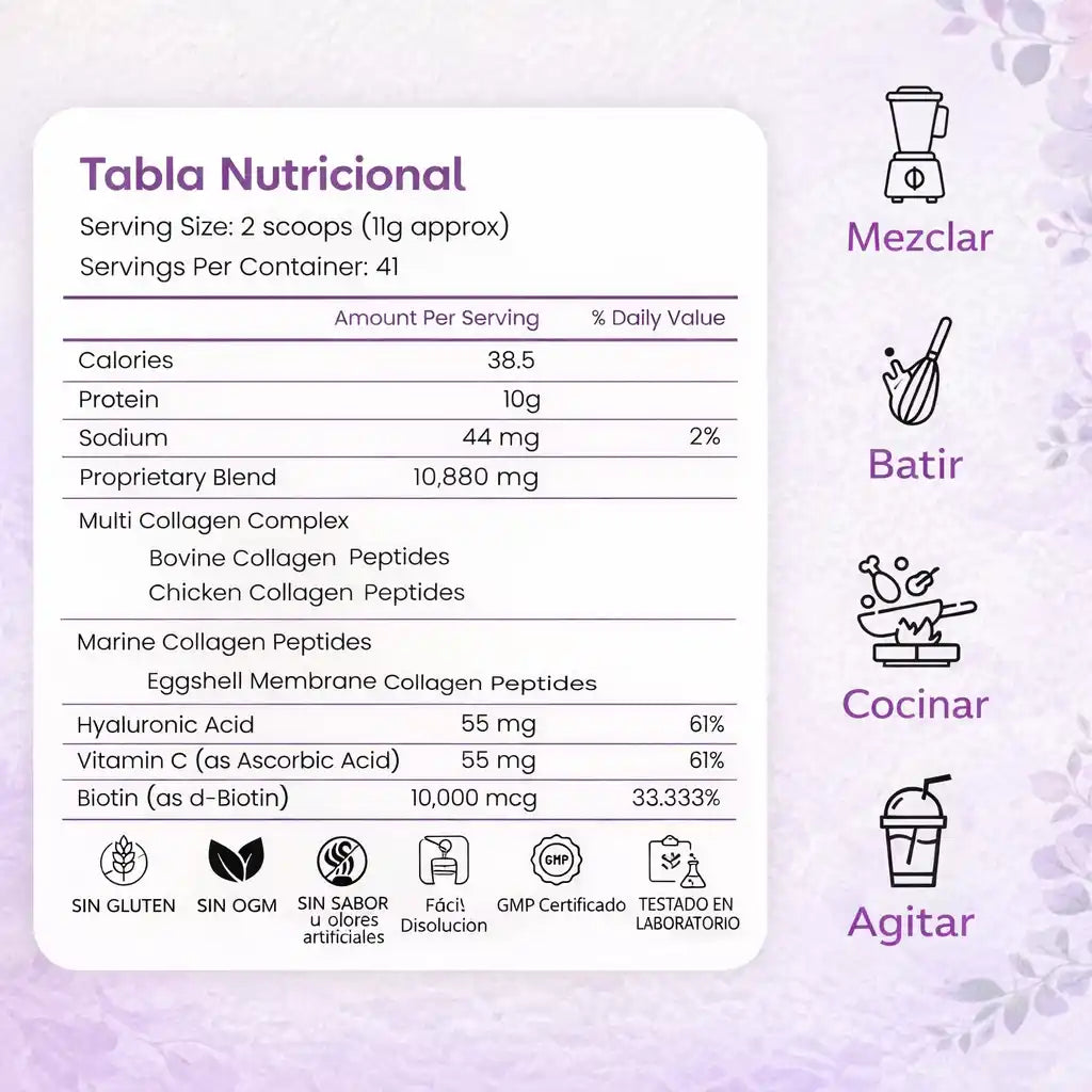 Colágeno Multibeneficio® -  5 en 1 para Piel, Cabello y Articulaciones