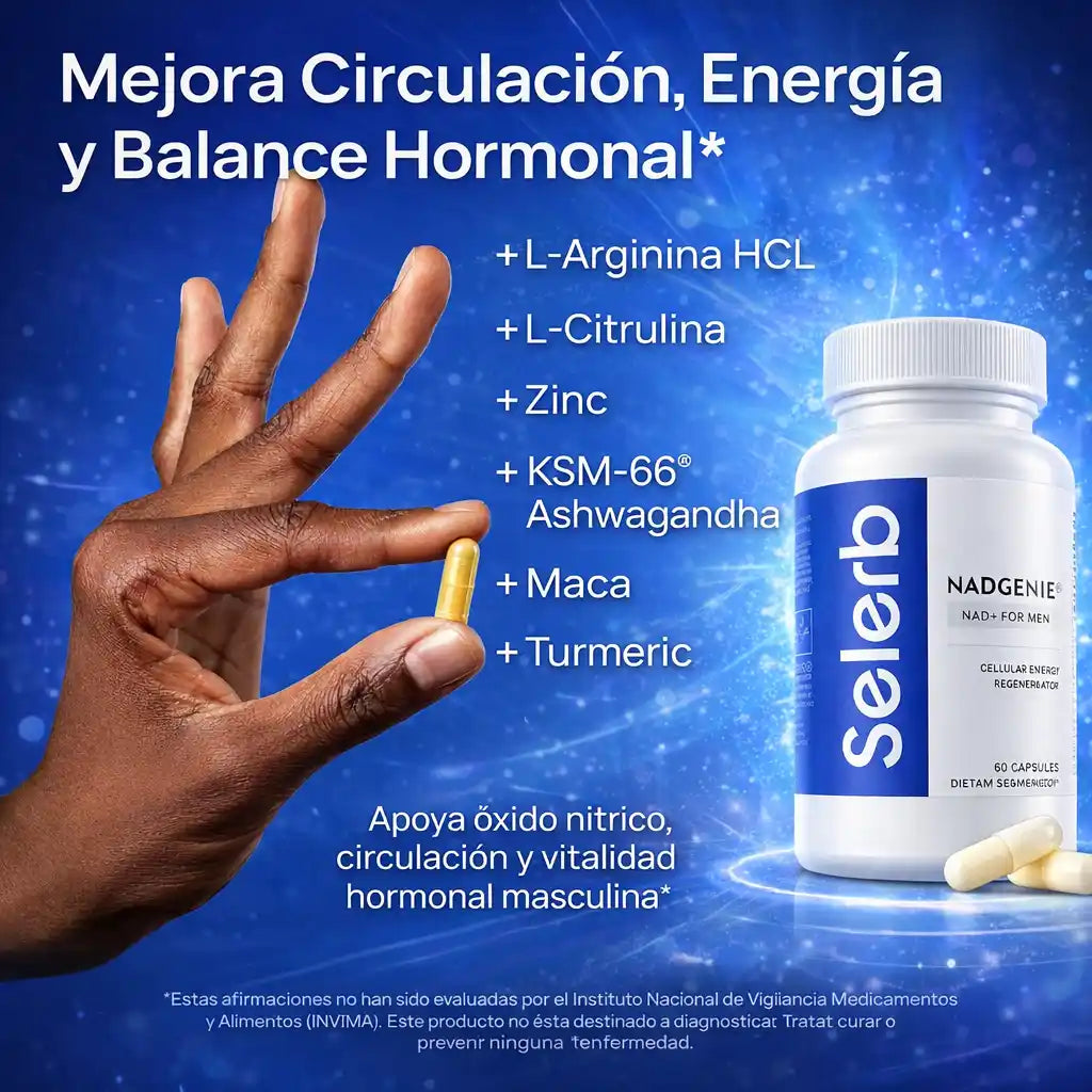 NAD Selerb® Booster – Energía Celular Masculina y Rendimiento Diario
