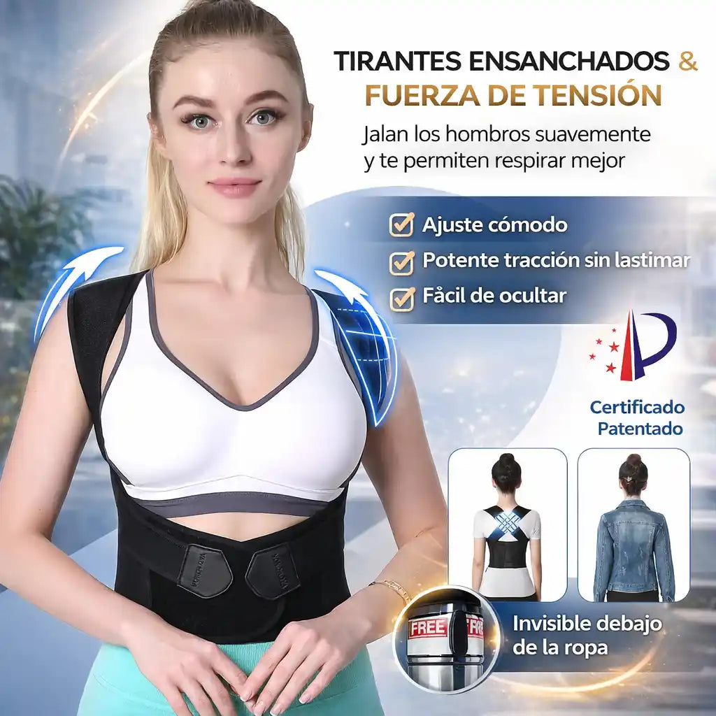 PostureLift® Chaleco Corrector de Postura – Te ayuda a mantener la espalda Recta