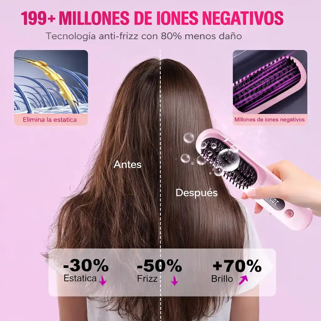 GoBrush™ Portable Styler – Cepillo Alisador Portátil | Cabello listo en minutos donde estés