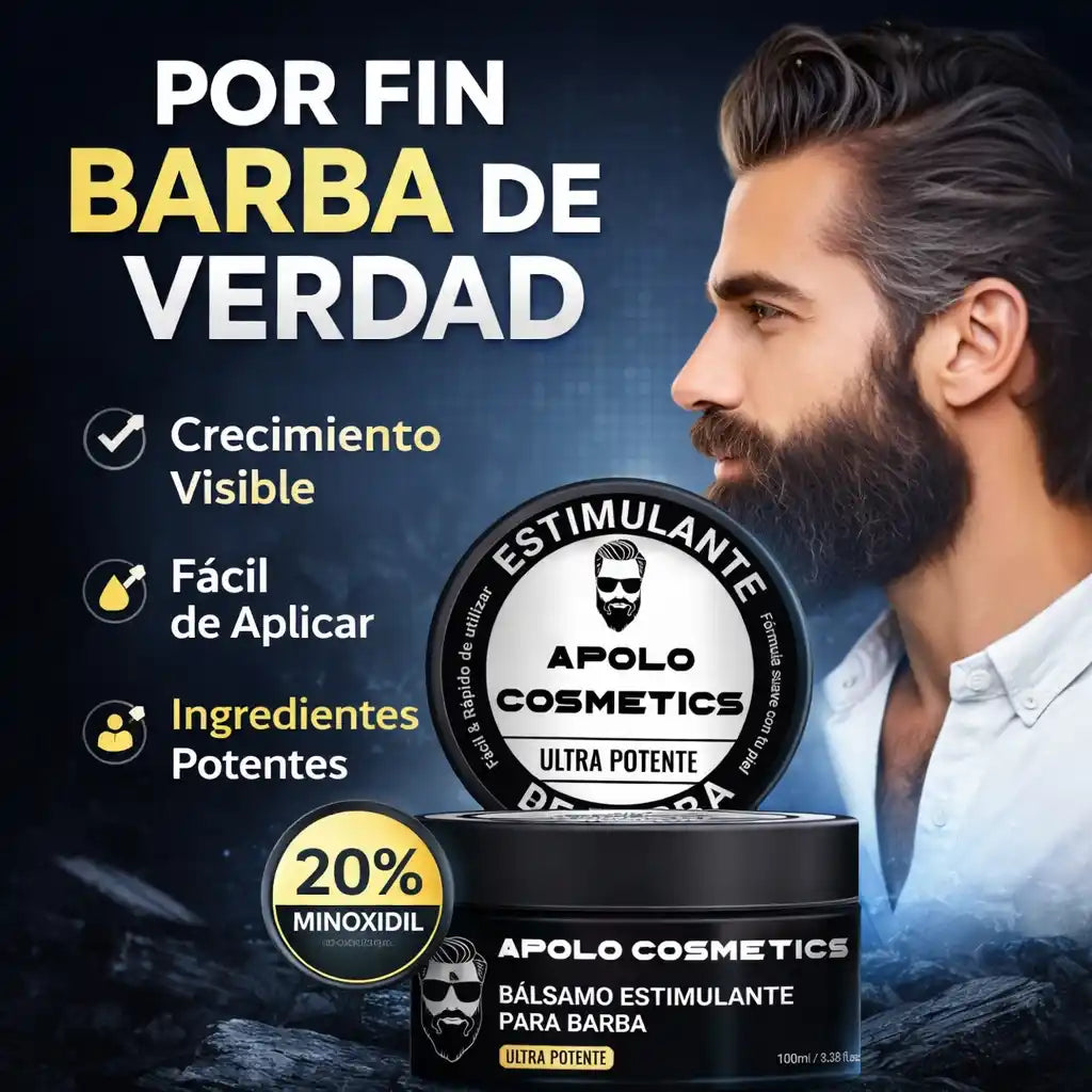 APOLLO® Beard Booster | Estimulante de Barba con Minoxidil al 20% para una barba más densa y uniforme