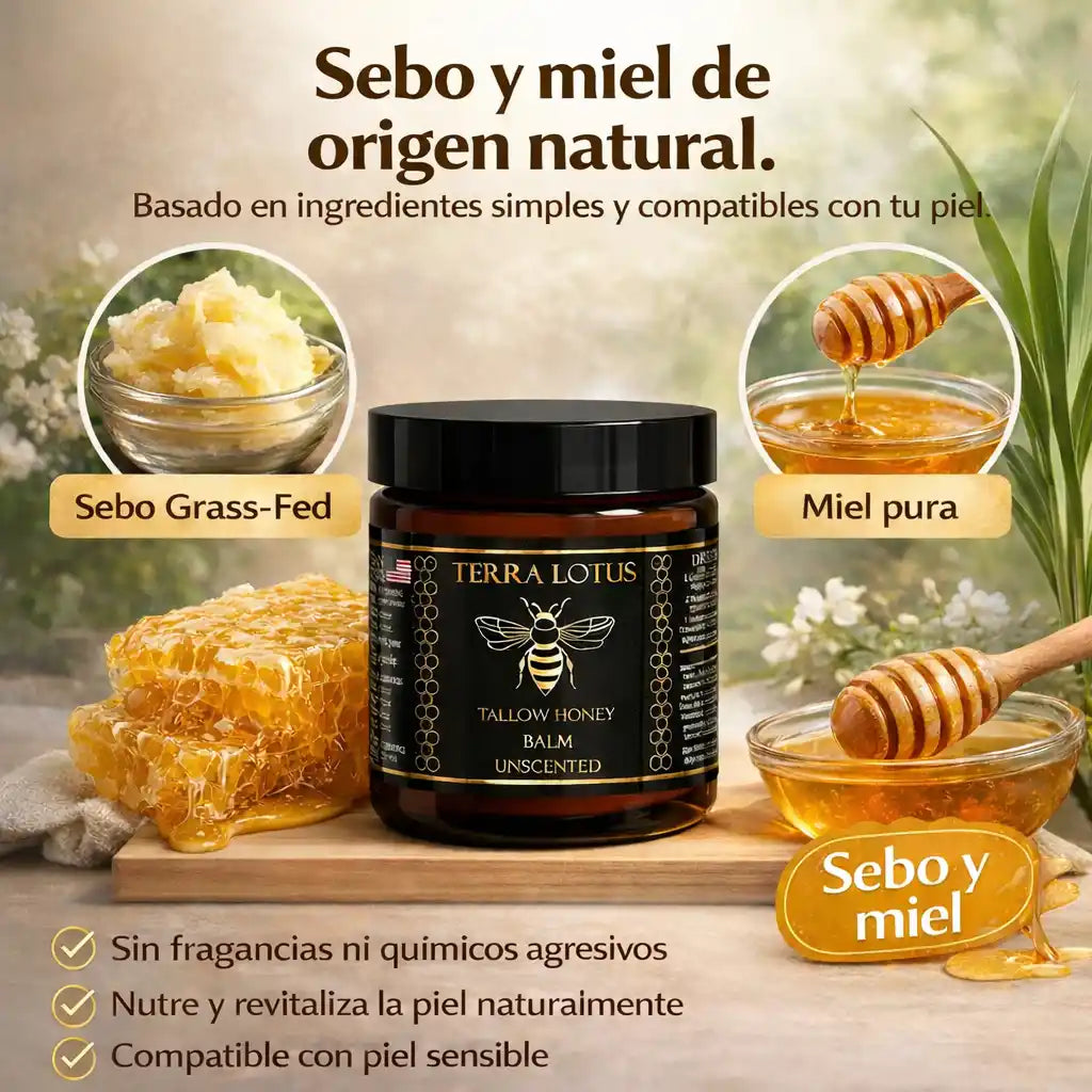 Tallow Honey® – Bálsamo Natural de Sebo y Miel | Hidratación pura que tu piel reconoce
