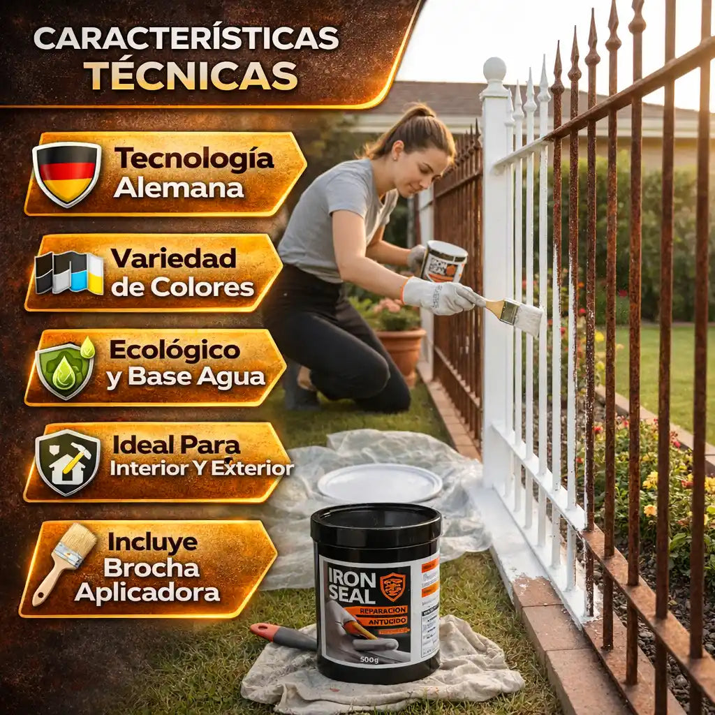 Iron Seal® – Reparación Antióxido | protección duradera para metal + Brocha Gratis