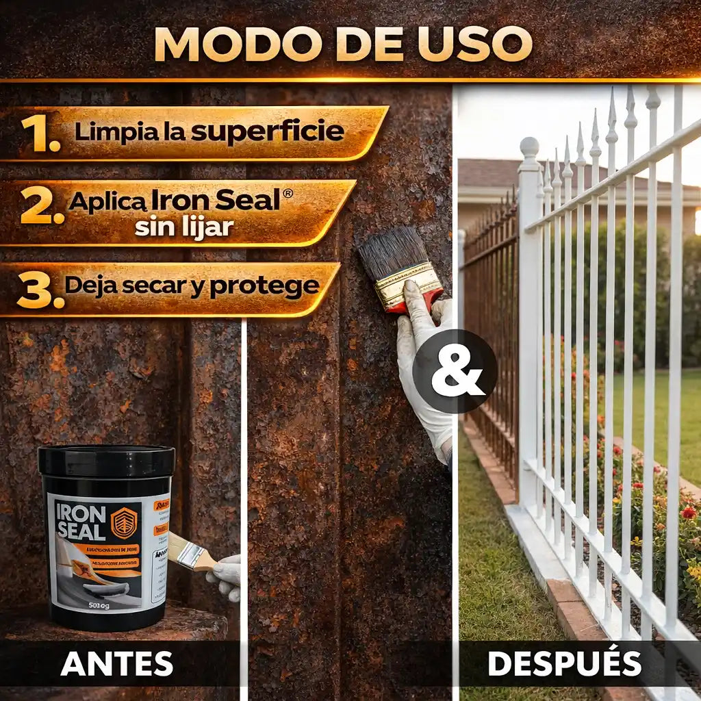 Iron Seal® – Reparación Antióxido | protección duradera para metal + Brocha Gratis