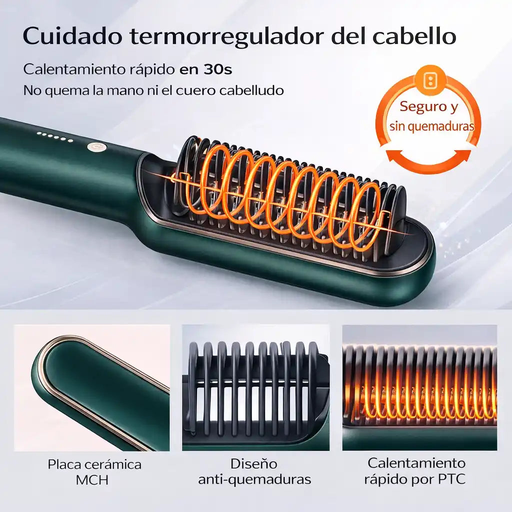 SilkBrush™ Cepillo Alisador 2 en 1 — Cabello Pulido en Minutos