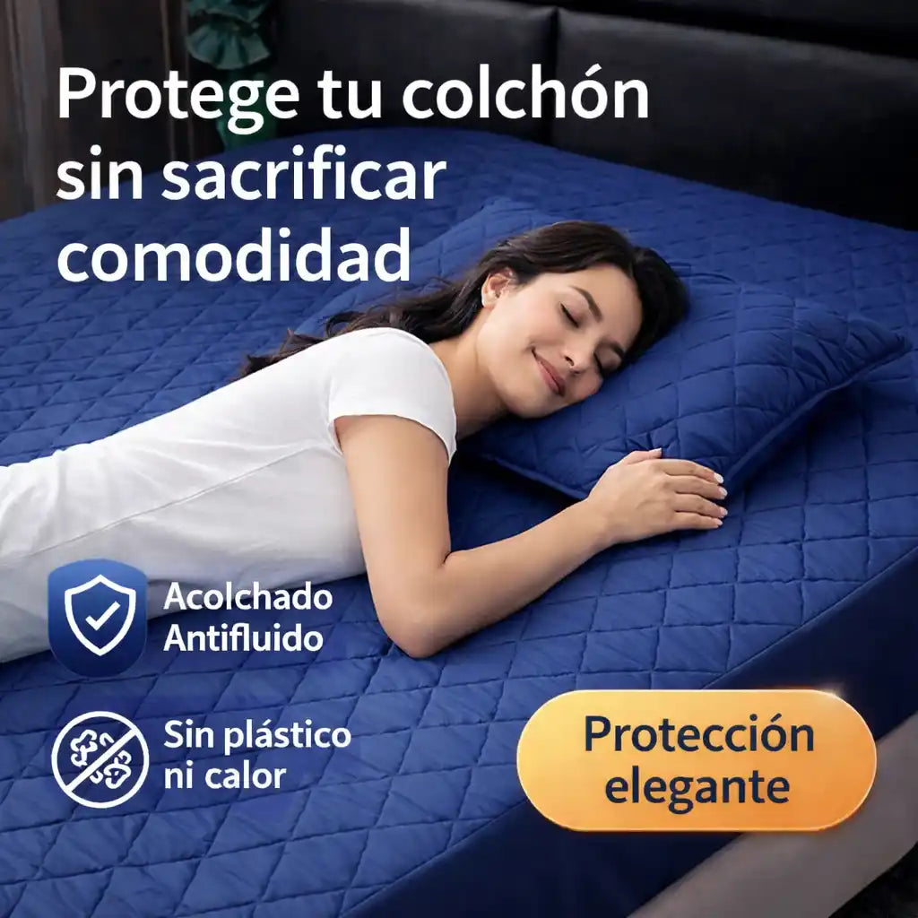 SleepGuard™ Protector de Colchón Antifluido – Protege tu descanso sin plástico ni calor