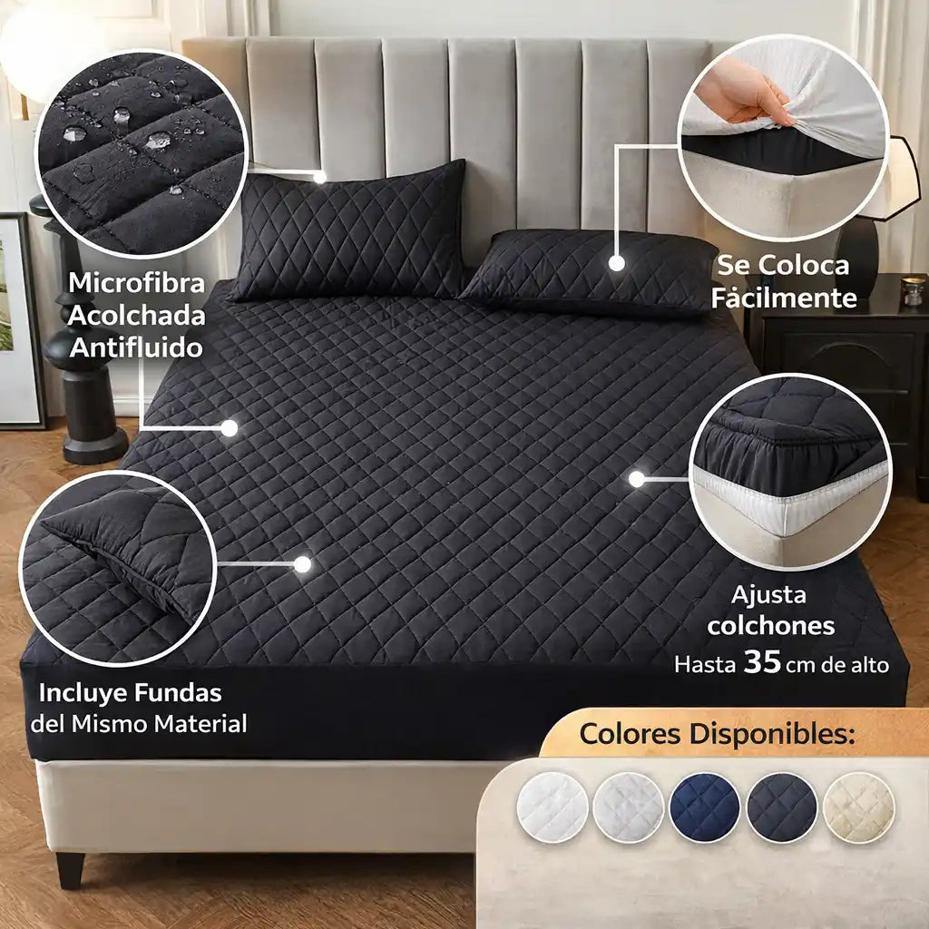 SleepGuard™ Protector de Colchón Antifluido – Protege tu descanso sin plástico ni calor