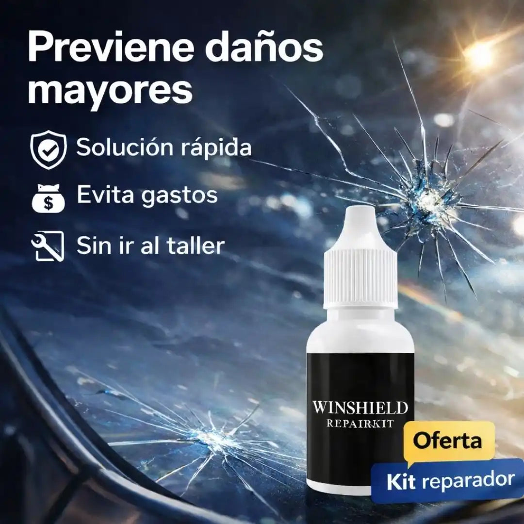 GlassFix Pro® – Kit Líquido Reparador de Vidrios Repara fisuras leves y ayuda a evitar que el daño siga avanzando