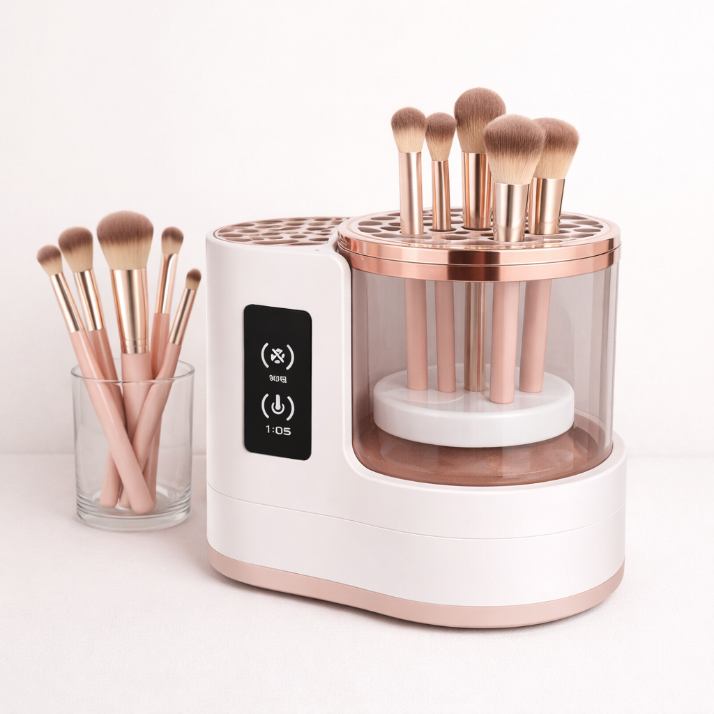 GlowClean Pro™ – Limpiador Automático de Brochas