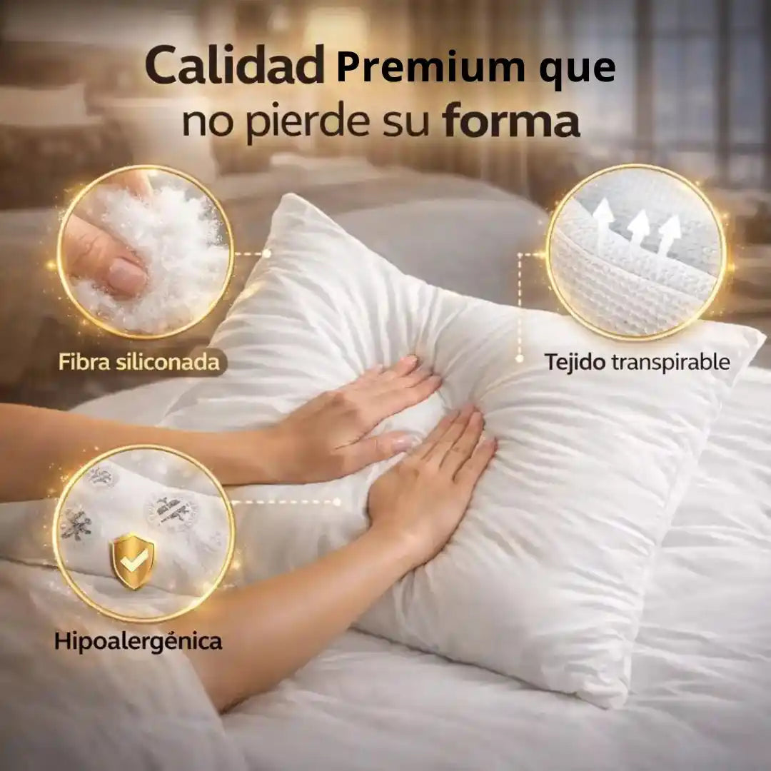 DreamRest™ – Set X 4 de Almohadas Siliconadas Premium | Descanso tipo hotel cinco estrellas