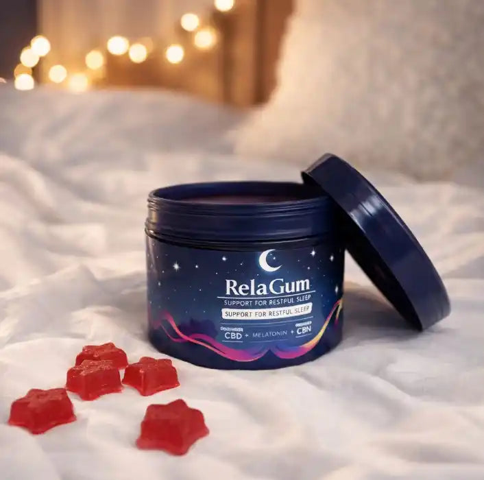 RelaGum® Sleep | Gomitas para ayudarte a dormir mejor, sin melatonina y sin despertar pesado