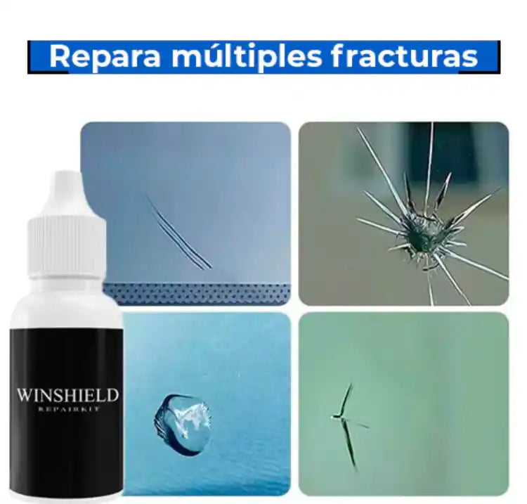 GlassFix Pro® – Kit Líquido Reparador de Vidrios Repara fisuras leves y ayuda a evitar que el daño siga avanzando