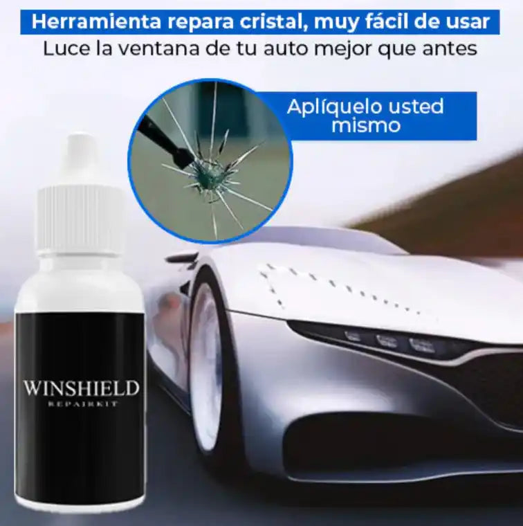 GlassFix Pro® – Kit Líquido Reparador de Vidrios Repara fisuras leves y ayuda a evitar que el daño siga avanzando